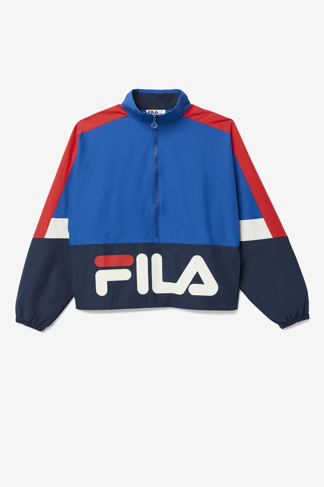 Fila Jacket Mens Blue - Reid Track - Philippines 9342078-JQ